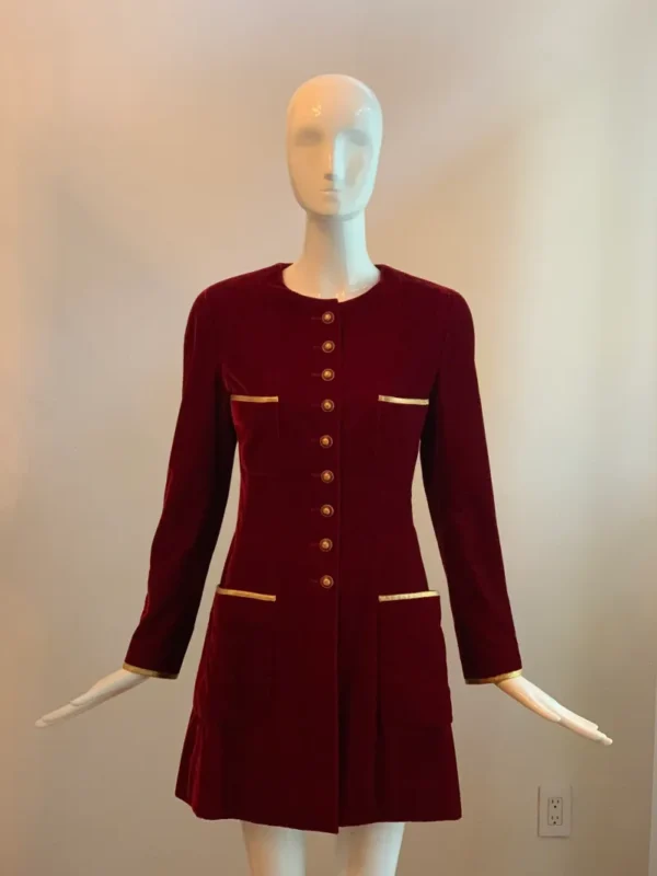 Chanel Boutique Red Velvet Jacket